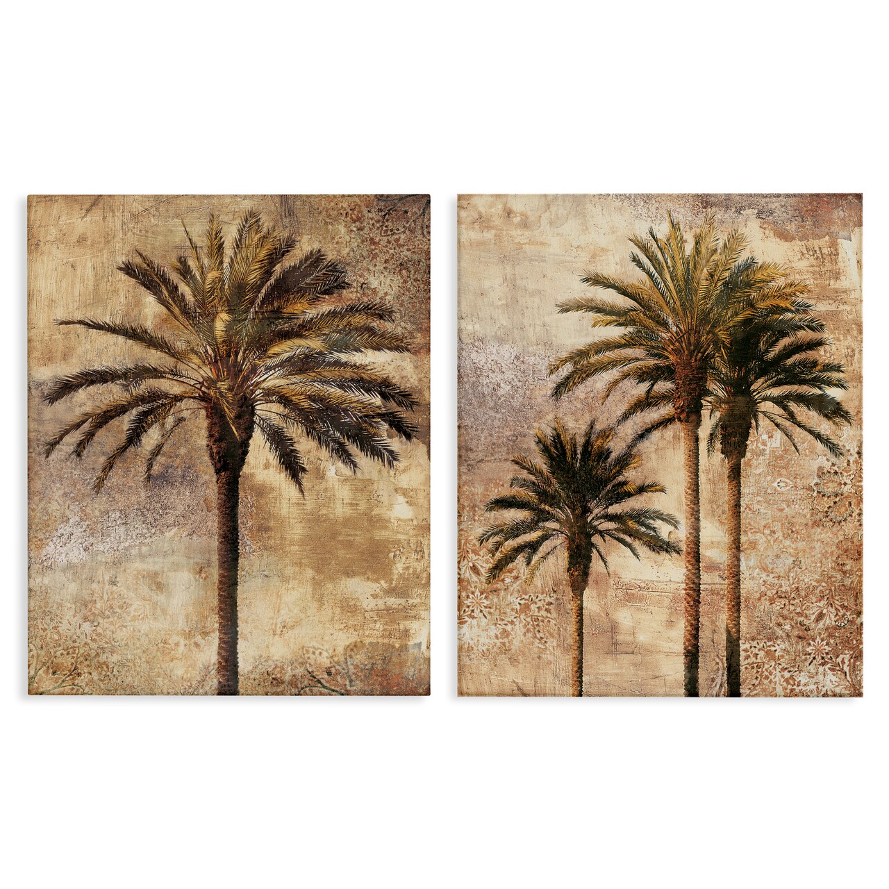 Stupell Industries Arching Palm Leaves 2pc Canvas Wall Art Set Design by John Seba